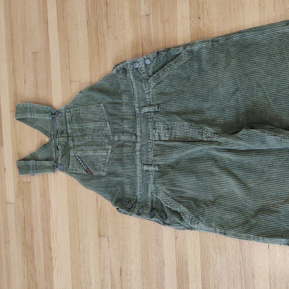 Vintage 90's Green Corduroy Bib Overalls
